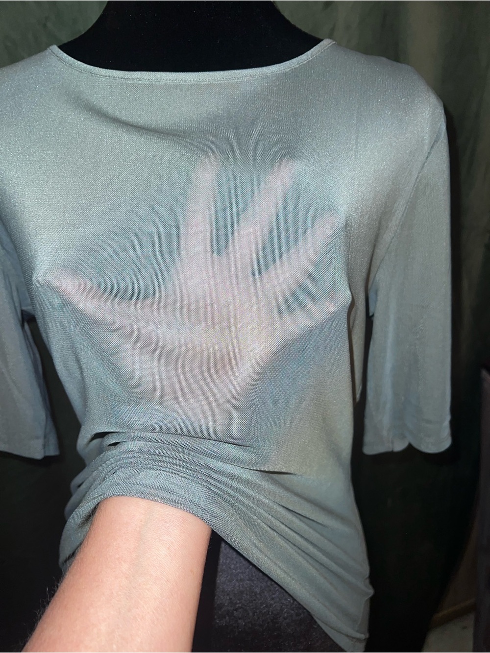 LOFT - NWT - Size L - Sheer Lightweight Women's Top in Sage Green